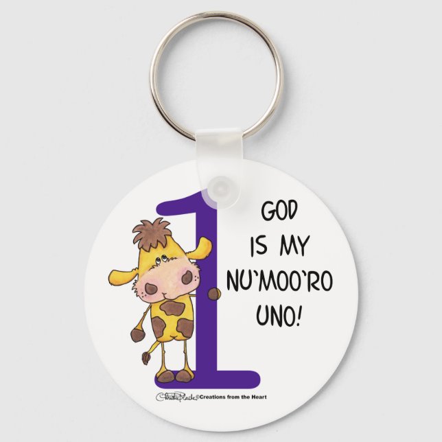Llavero ¡Dios es Nu'moo'ro Uno! (Anverso)