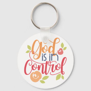 Llavero Dios está en control de la fe cristiana cristiana