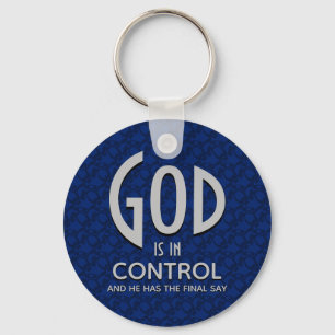 Llavero DIOS inspirador ESTÁ EN CONTROL Cristiano