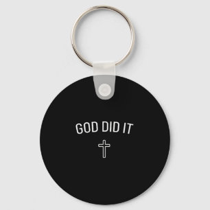 Llavero Dios lo hizo - Simple Cruz Religiosa Cristiana Min