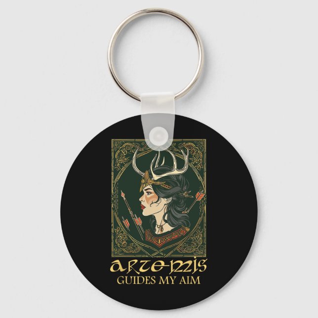Llavero Diosa griega divertida Artemis Deer Hunting Mythol (Anverso)