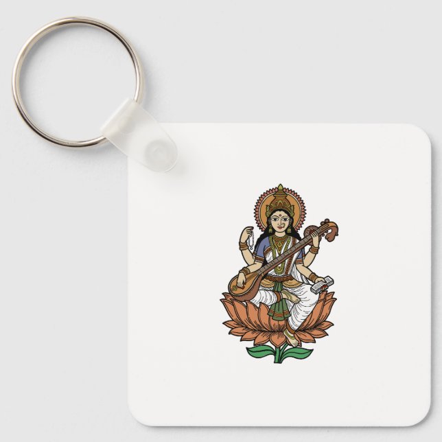 Llavero Diosa hindú Saraswati (Anverso)