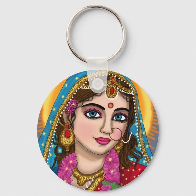 Llavero Diosa Radha Keychain | Divine Hindu Devi Radha S (Anverso)