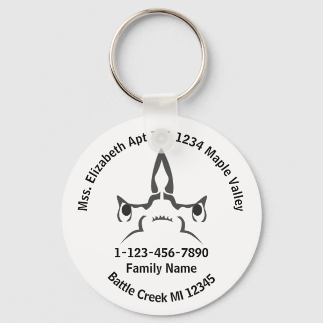 Llavero Dirección de la casa de la familia Hammerhead Shar (Anverso)