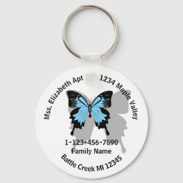 Llavero Dirección inicial de la familia de mariposas con r