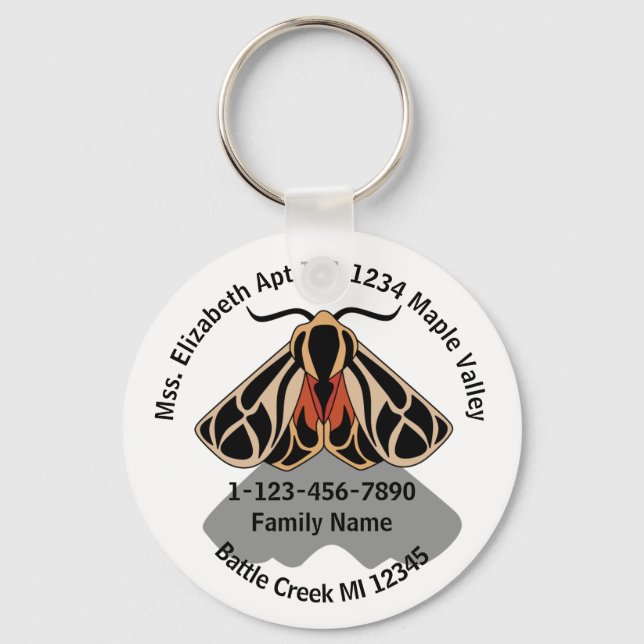 Llavero Dirección inicial de la familia Tiger Moth perdida (Anverso)