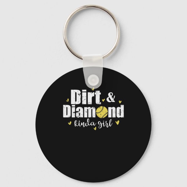 Llavero Dirt and Diamond kinda Girl Softball Sport (Anverso)