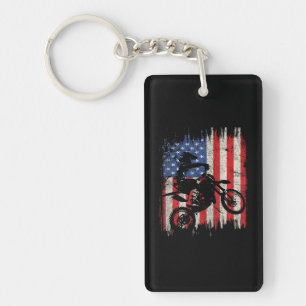 Llavero Dirt Bike Motocross Estados Unidos Bandera estadou