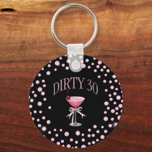 Llavero Dirty 30 Pink Coquette Personalizar Name