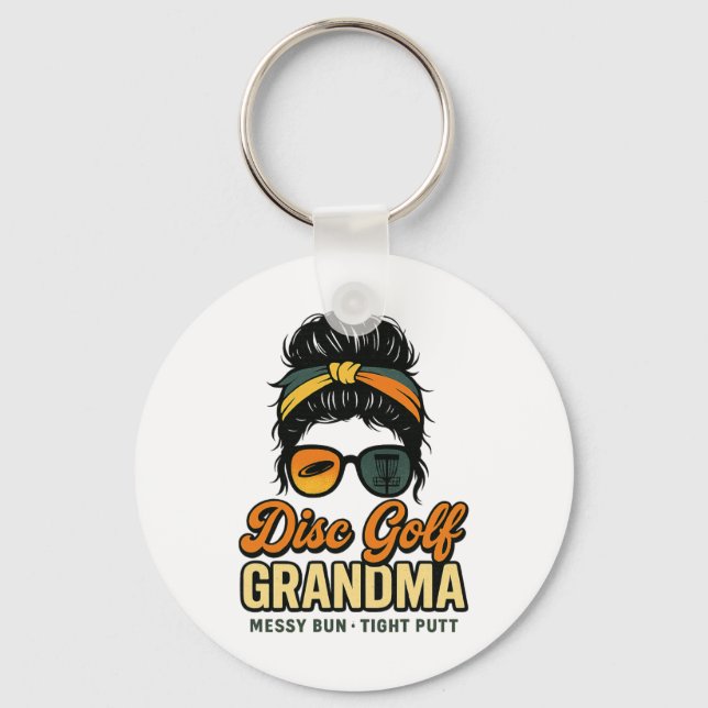 Llavero Disc Golf Abuela Script Retro  (Anverso)