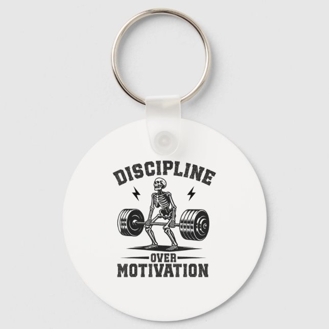Llavero Discipline Over Motivation Gym Motivational Traini (Anverso)