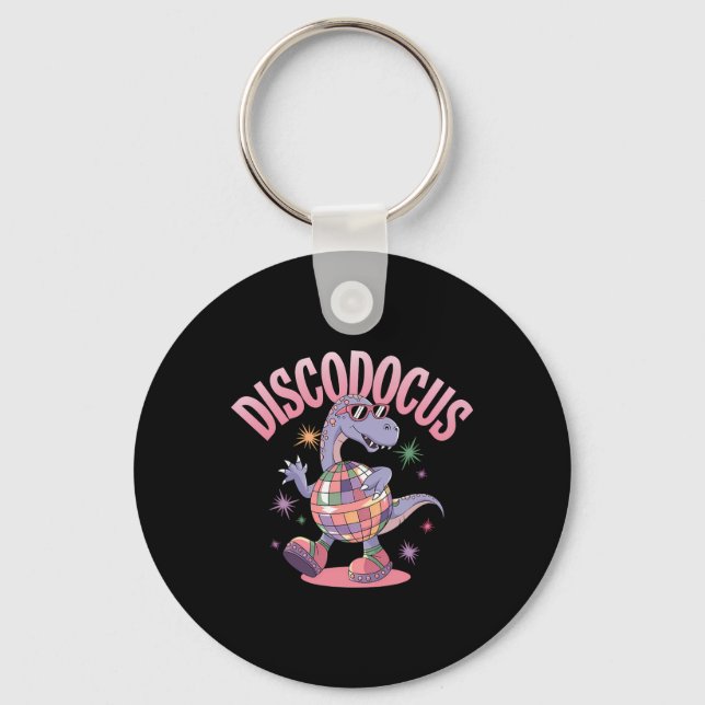 Llavero Disco Dancing Dinosaur Diplodocus Dino Funny 70s D (Anverso)