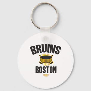 Llavero Disco de hockey Boston Bruins blanco con licencia 