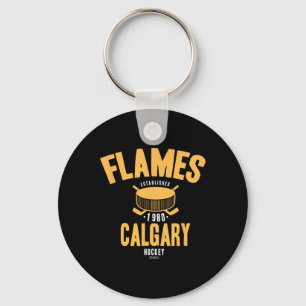 Llavero Disco de Hockey Calgary Flames Licencia Oficial de