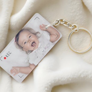 Llavero Disco Divertido Punto Rojo Foto Personalizada