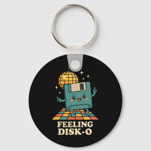 Llavero Disco flexible Retro Kawaii broma de tecnología re