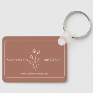 Llavero Diseñador de eventos de flores elegantes beige ter