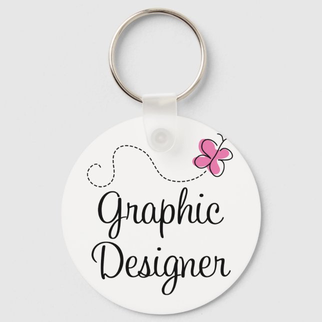 Llavero Diseñador gráfico color rosa (Anverso)