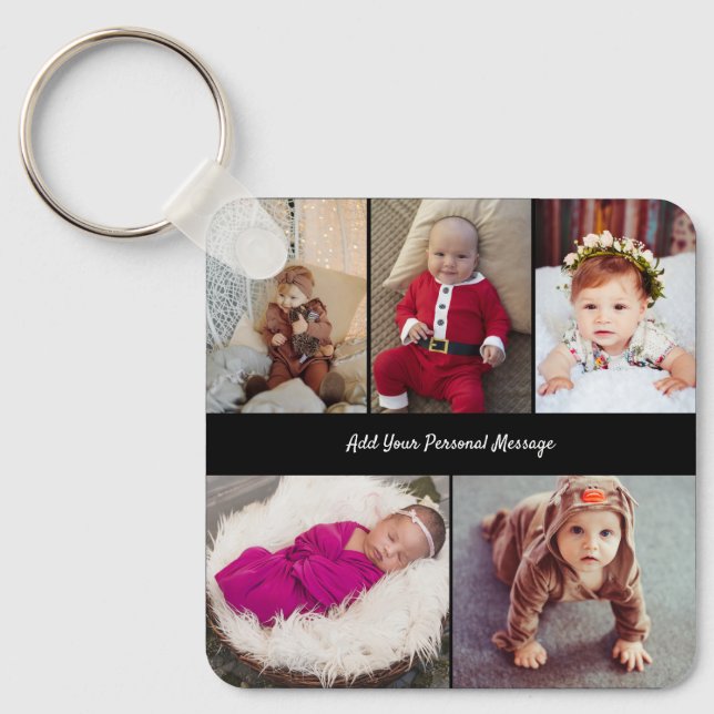 Llavero Diseñar su propio Collage de fotos de 5 (Anverso)