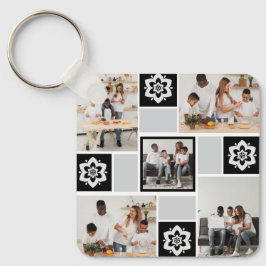 Llavero Diseñar su propio Collage de fotos Floral 5