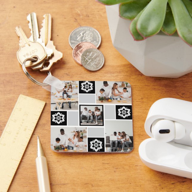 Llavero Diseñar su propio Collage de fotos Floral 5 (Escritorio )