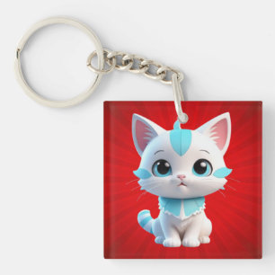 Llavero Diseño 3D de dibujo animado de gatito lindo-38063