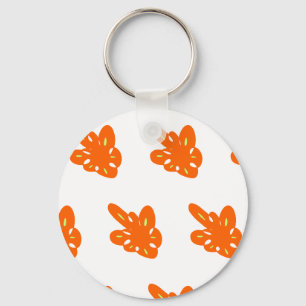 Llavero diseño abstracto de flor de hoja naranja tazón de 