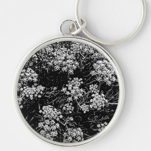 Llavero Diseño abstracto de samphire en blanco y negro