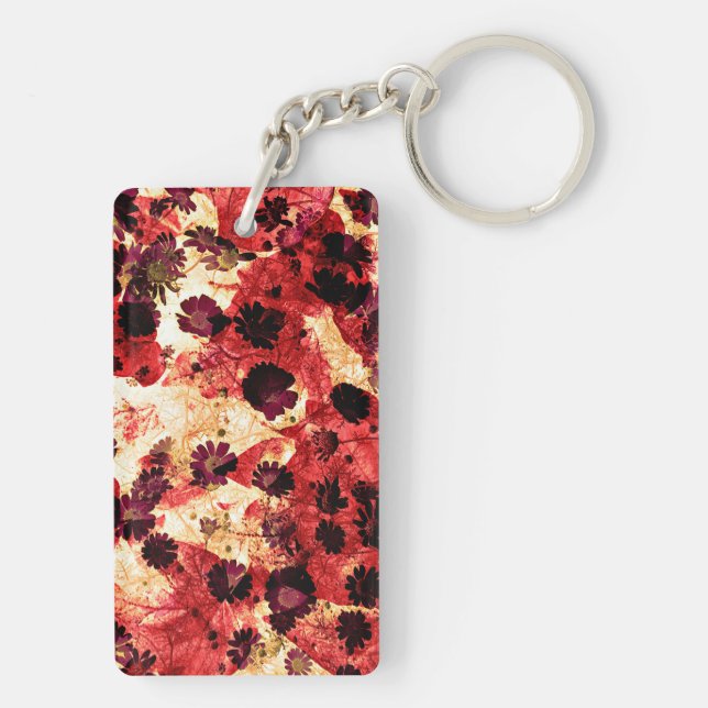 Llavero Diseño abstracto del patrón de flor margarita amar (Atrás)