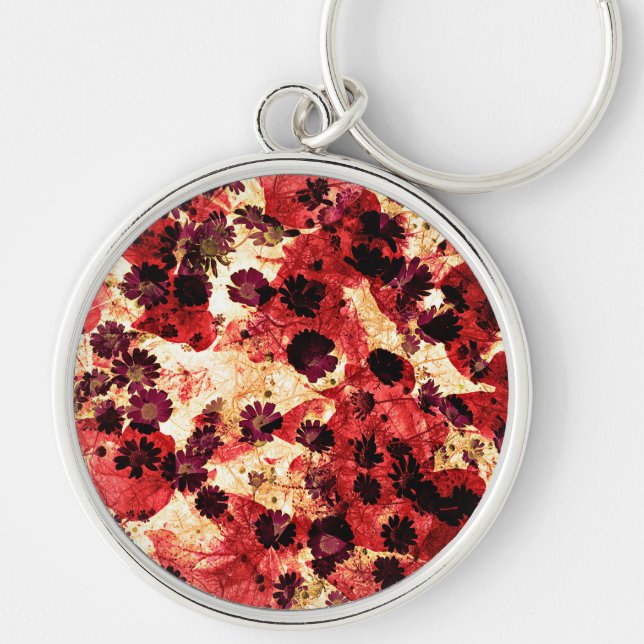 Llavero Diseño abstracto del patrón de flor margarita amar (Frente)