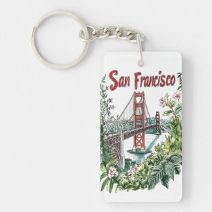 Llavero Diseño acuático del puente Golden Gate de San Fran
