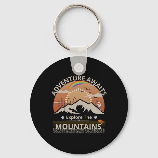 Llavero Diseño "Adventure Awaits-Explore the mountain" (Anverso)