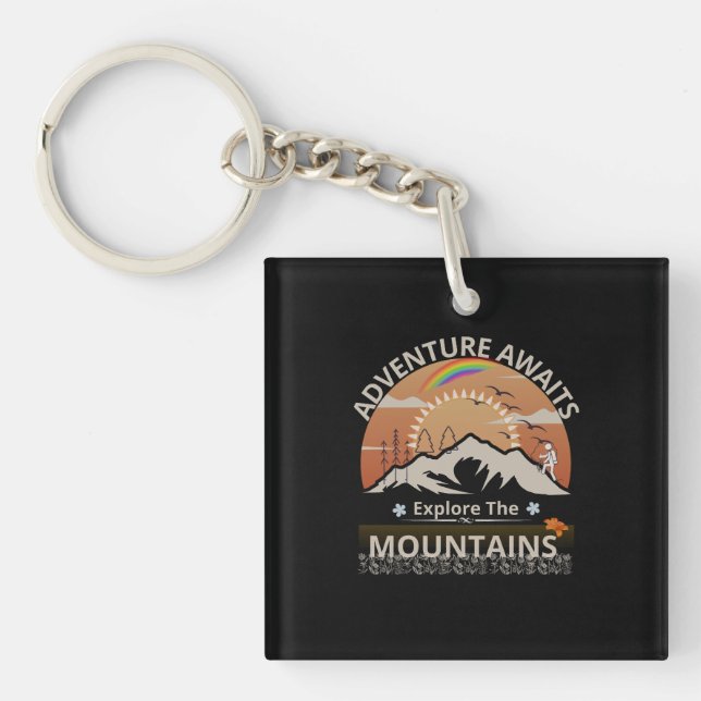Llavero Diseño "Adventure Awaits-Explore the mountain" (Frente)
