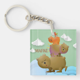 Llavero Diseño amable de una familia de osos