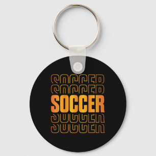 Llavero Diseño Apilado Fútbol Dorado Amantes del Fútbol Pl