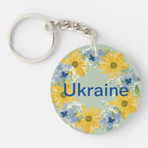 Llavero Diseño artesanal ucraniano de guirnaldas florales