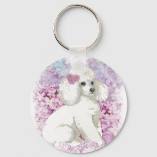 Llavero Diseño artístico de caniche blanco