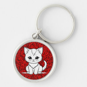 Llavero Diseño artístico estilizado Cat Kitten Line Art-52