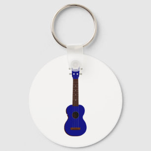 Llavero Diseño azul del Ukulele