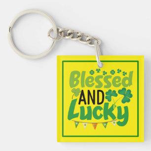 Llavero Diseño Bendito y Afortunado del Día de San Patrici