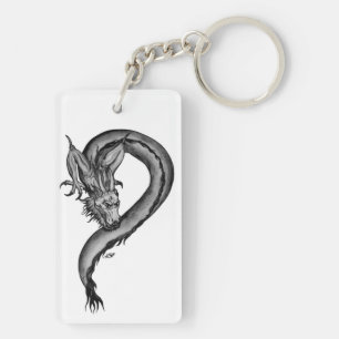 Llavero Diseño blanco y negro de Dragon