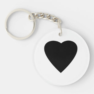 Llavero Diseño blanco y negro del corazón del amor