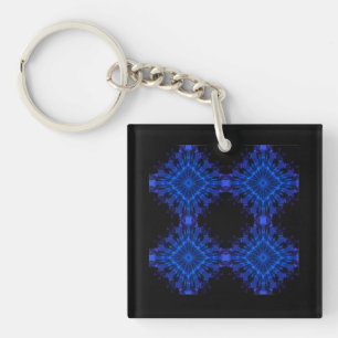 Llavero Diseño Blue Incendia de Cuatro Cubos de Estrellas