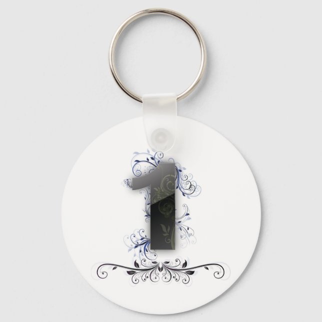 Llavero Diseño bonito para el número 1 (Anverso)