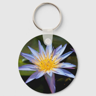Llavero Diseño Botánico Floral de Nenúfar Tropical