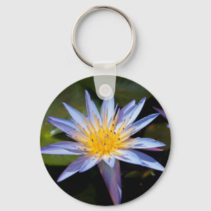 Llavero Diseño Botánico Floral de Nenúfar Tropical