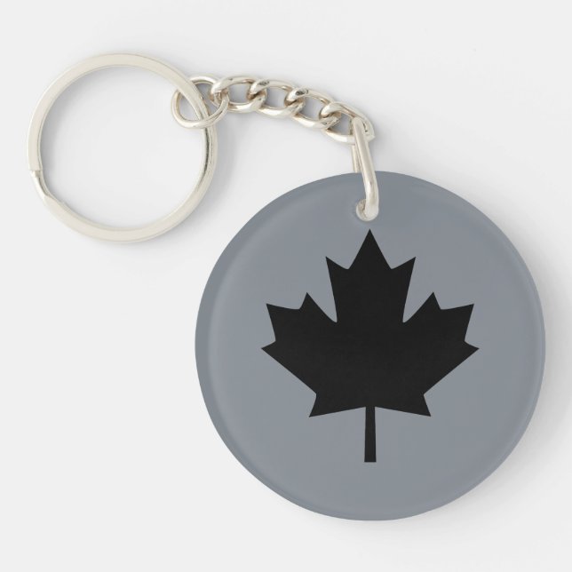 Llavero Diseño canadiense de hojas de arce negro (Frente)