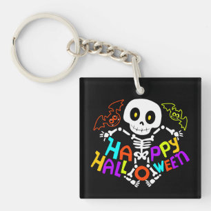 Llavero Diseño caprichoso de Halloween con esqueleto y mur