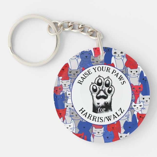 Llavero Diseño Cat Paw para Harris/Walz (Frente)