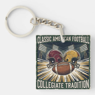 Llavero Diseño Clásico de Fútbol Americano Vintage
